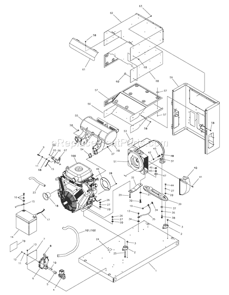 Page D Diagram and Parts List for 040210-1  Briggs and Stratton Generator